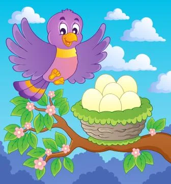 Bird topic image - illustration. Stock Illustration