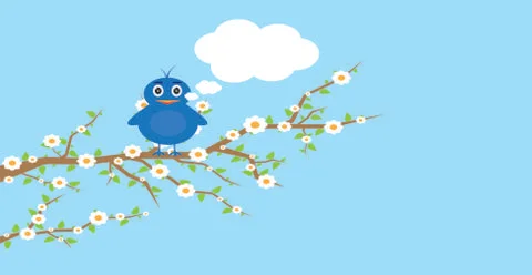 Bird on a tree background Stock Illustration