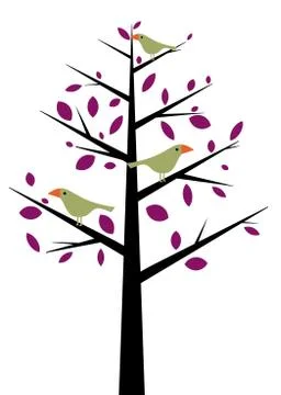 Bird Tree Stock Illustration