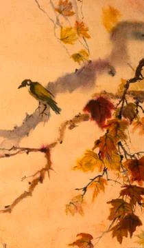 Bird on a tree Stock Illustration