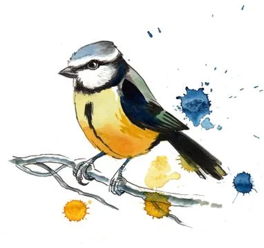 Bird on a tree Illustrazione stock