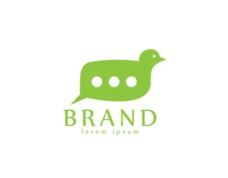 Bird tweets logo Stock Illustration