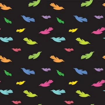 Bird vector art background design for fabric and decor. Seamless pattern Stock Illustration