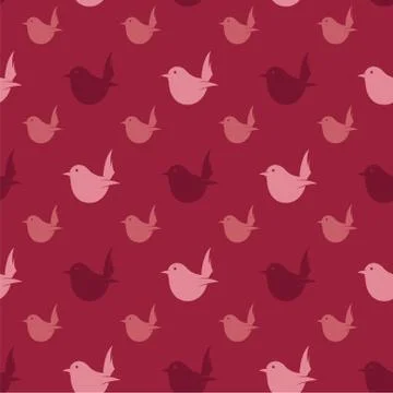 Bird vector art background design for fabric and decor. Seamless pattern Stock Illustration