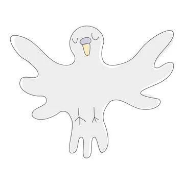 Bird vector comic catoon dove on white background. Stock Illustration