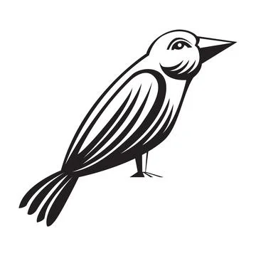Bird vector image is designed with illustration. Its an artistic drawing line Stock Illustration