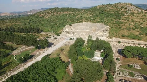 Bird view of Ancient Ephesus. Turkey. DJI-0300-05 스톡 동영상 102498452