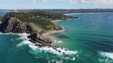 Bird view of Cape Byron Australia showing Pacific Ocean 库存影片 343677093