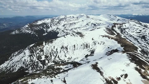 A bird view of Chornohora range from the air - Pozhyzhevska, Kizly, Shpyci,.. Stock Footage 242811685
