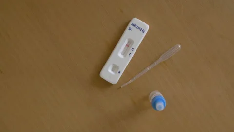 Bird view corona self test Stock Footage 151784913