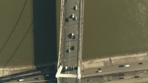Bird view of Elisabeth bridge, Budapest Hungary Stock Footage 166959589