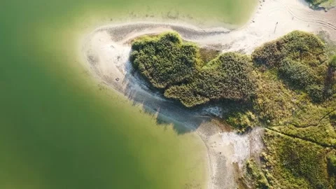 Bird view to the lake Stockbeeldmateriaal 140455136