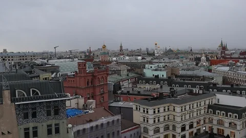 Bird view Moscow Stock Footage 124141892
