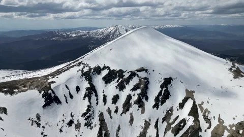 A bird view of mountains Hoverla and Petros on a background, Carpathian mou.. Stock Footage 242811750