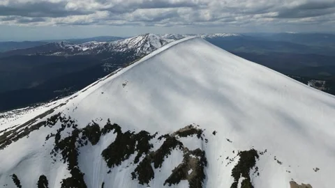 A bird view of mountains Hoverla and Petros on a background, Carpathian mou.. Stock Footage 242811782