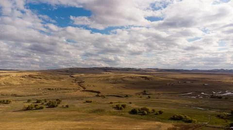 Bird view panorama of the steppes Stock Photos