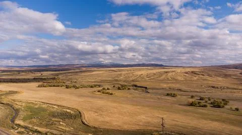 Bird view panorama of the steppes Stock Photos