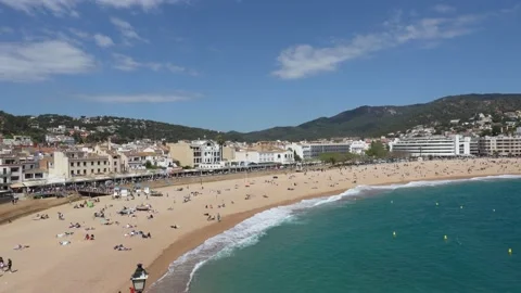 Bird view of Tossa de Mar Stock Footage 194353395
