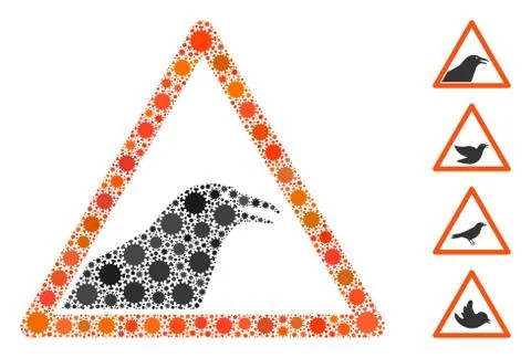 Bird Warning Collage of CoronaVirus Elements Stock Illustration