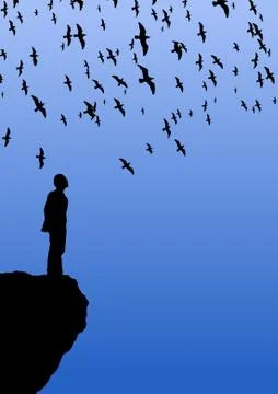 Bird Watching Stock Illustration