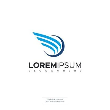 Bird Wing Vector Logo Design Template Stock Illustration
