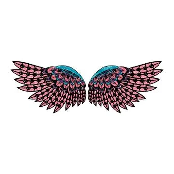 Bird wings isolated scribble Illustrazione stock