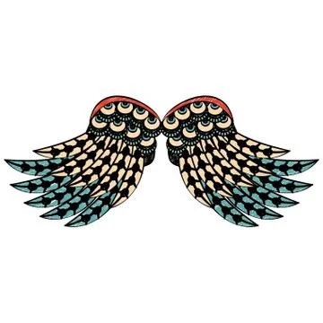Bird wings isolated scribble Illustrazione stock