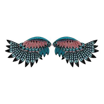 Bird wings isolated scribble Illustrazione stock