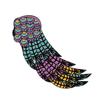Bird wings isolated scribble Illustrazione stock