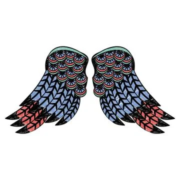 Bird wings isolated scribble Illustrazione stock