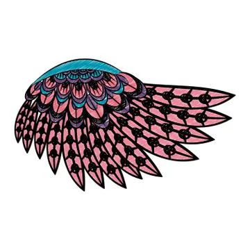 Bird wings isolated scribble Illustrazione stock