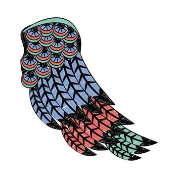 Bird wings isolated scribble Illustrazione stock