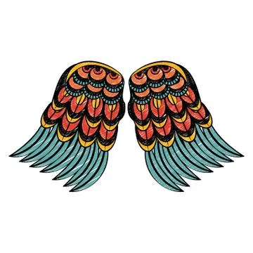 Bird wings isolated scribble Illustrazione stock