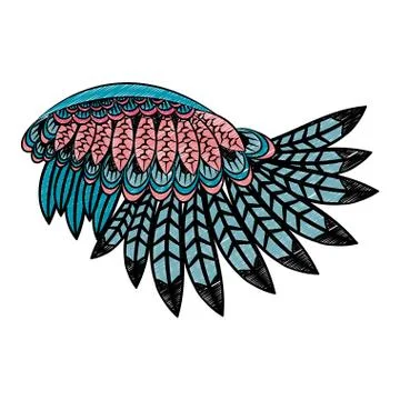 Bird wings isolated scribble Illustrazione stock