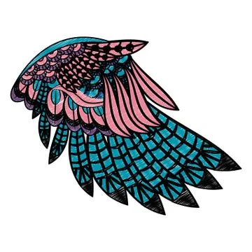 Bird wings isolated scribble Illustrazione stock