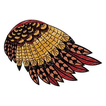 Bird wings isolated scribble Illustrazione stock