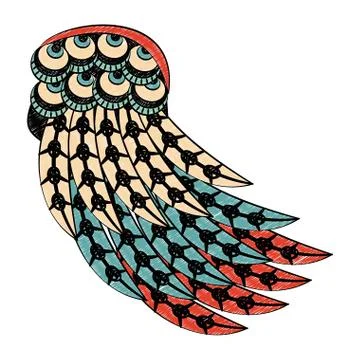 Bird wings isolated scribble Illustrazione stock