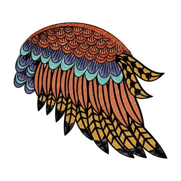 Bird wings isolated scribble Illustrazione stock