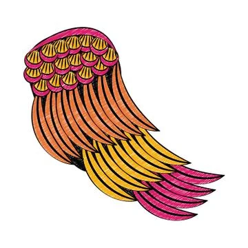 Bird wings isolated scribble Illustrazione stock