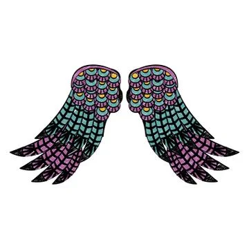 Bird wings isolated scribble Illustrazione stock