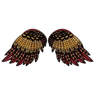 Bird wings isolated scribble Illustrazione stock