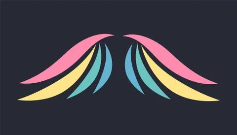 Bird wings vector logo. Vector angel winged label. Airforce logo icons. Avia  Stock Illustration