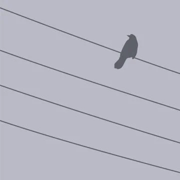 Bird on a wire. Vector illustration for design Stock Illustration