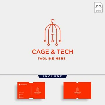 Birdcage internet logo design vector wifi house icon siymbol sign Stock Illustration
