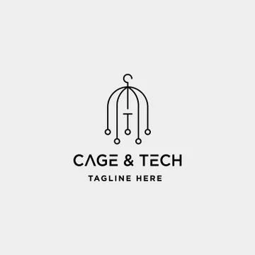 Birdcage internet logo design vector wifi house icon siymbol sign Stock Illustration