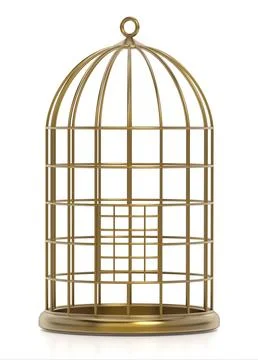 Birdcage isolated on white background. 3D illustration Stock Illustration