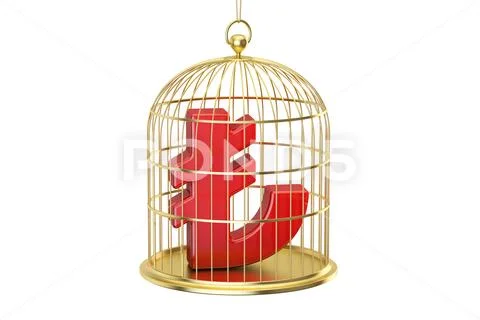 Birdcage with lira currency symbol inside, 3D rendering: Royalty Free ...