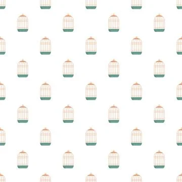 Birdcage pattern creating a seamless background design Illustrazione stock