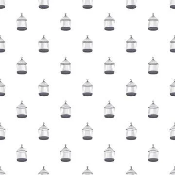 Birdcage seamless pattern repeating background design Stock Illustration