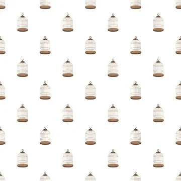 Birdcage seamless pattern representing pet decorative concept Stock Illustration